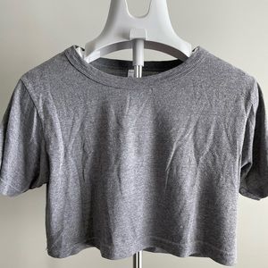 American Apparel Grey Cropped T-Shirt
